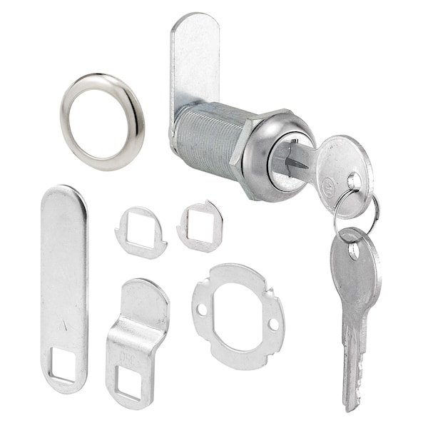 Prime-Line Drawer and Cabinet Lock, 1-3/8 in., Diecast, Stainless Steel, 1 in U 9950KA - main